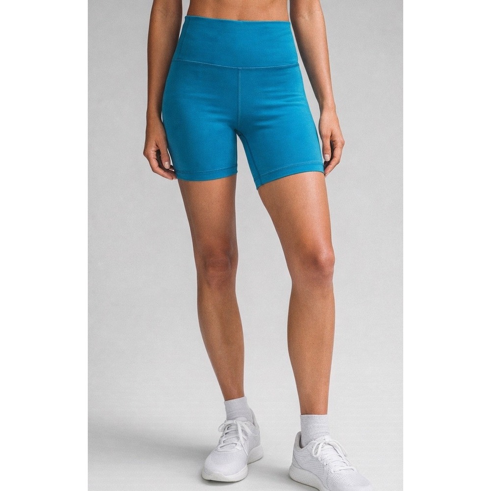 Lululemon Women's Teal Wunder Train High Rise 6" Shorts Size‎ 4 Running Yoga EUC